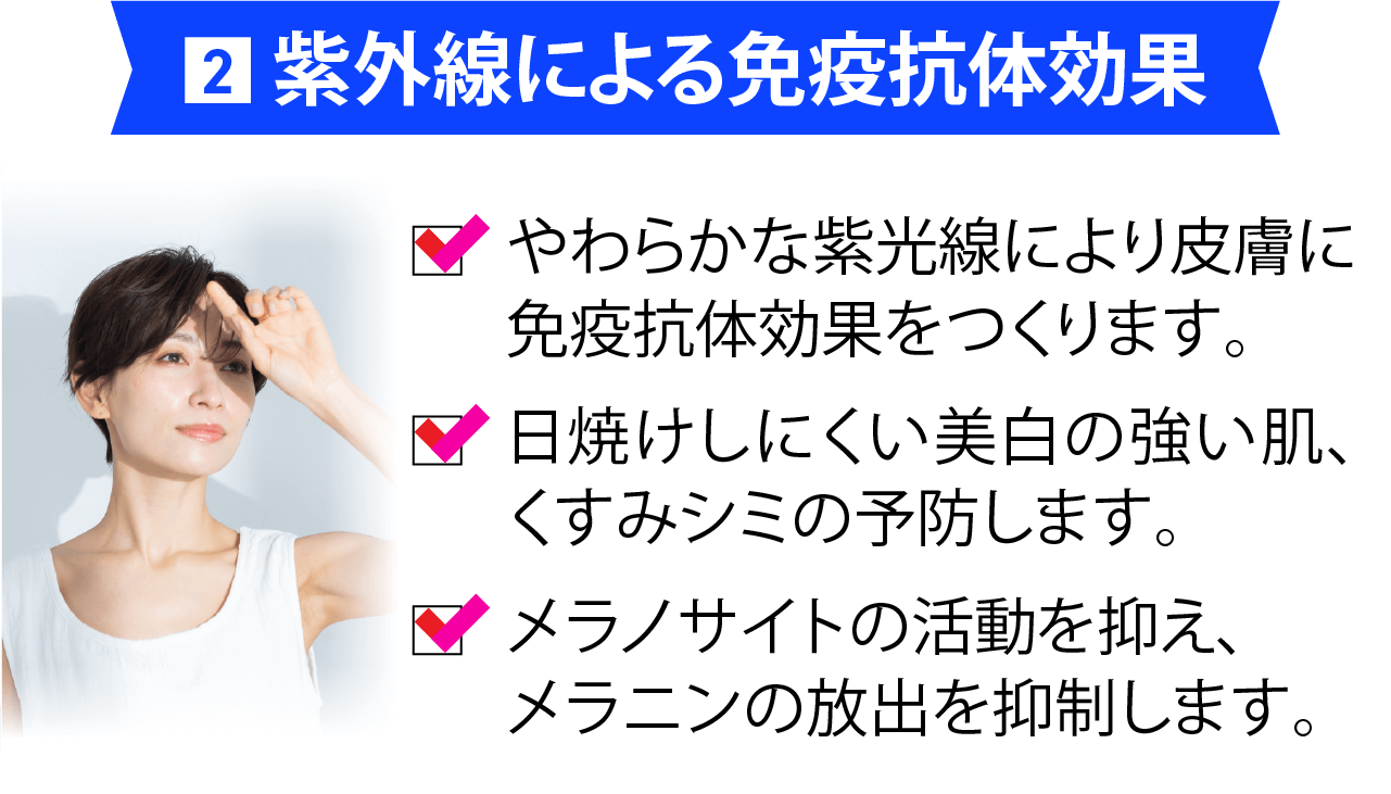 紫外線による免疫抗体効果